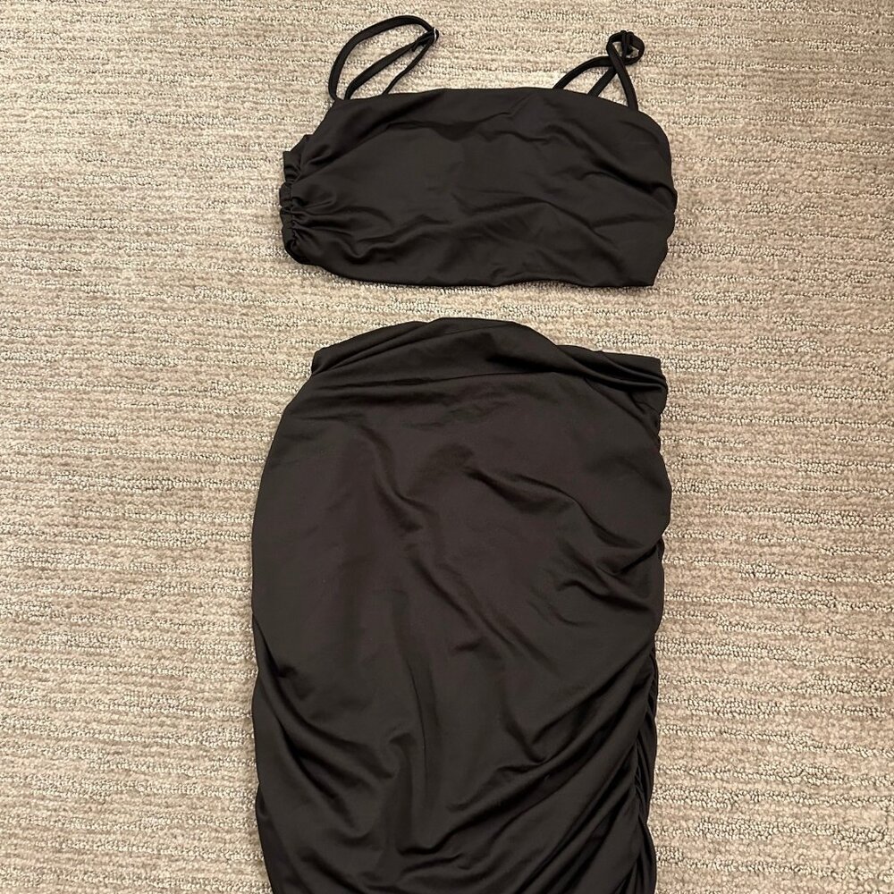 Black Bodycon Two Piece Set